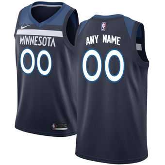 Men & Youth Customized Minnesota Timberwolves Nike Navy Swingman Icon Edition Jersey->customized nba jersey->Custom Jersey